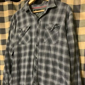 *LIKE NEW* Burnside Flannel - Plaid Gray